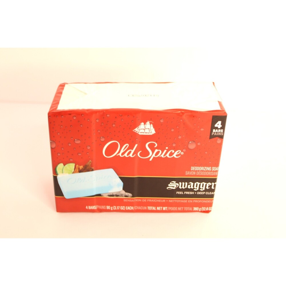 Old Spice Swagger Deodorizing Soap 4 Bars Each Deep Clean‎ New 3.17 oz Each